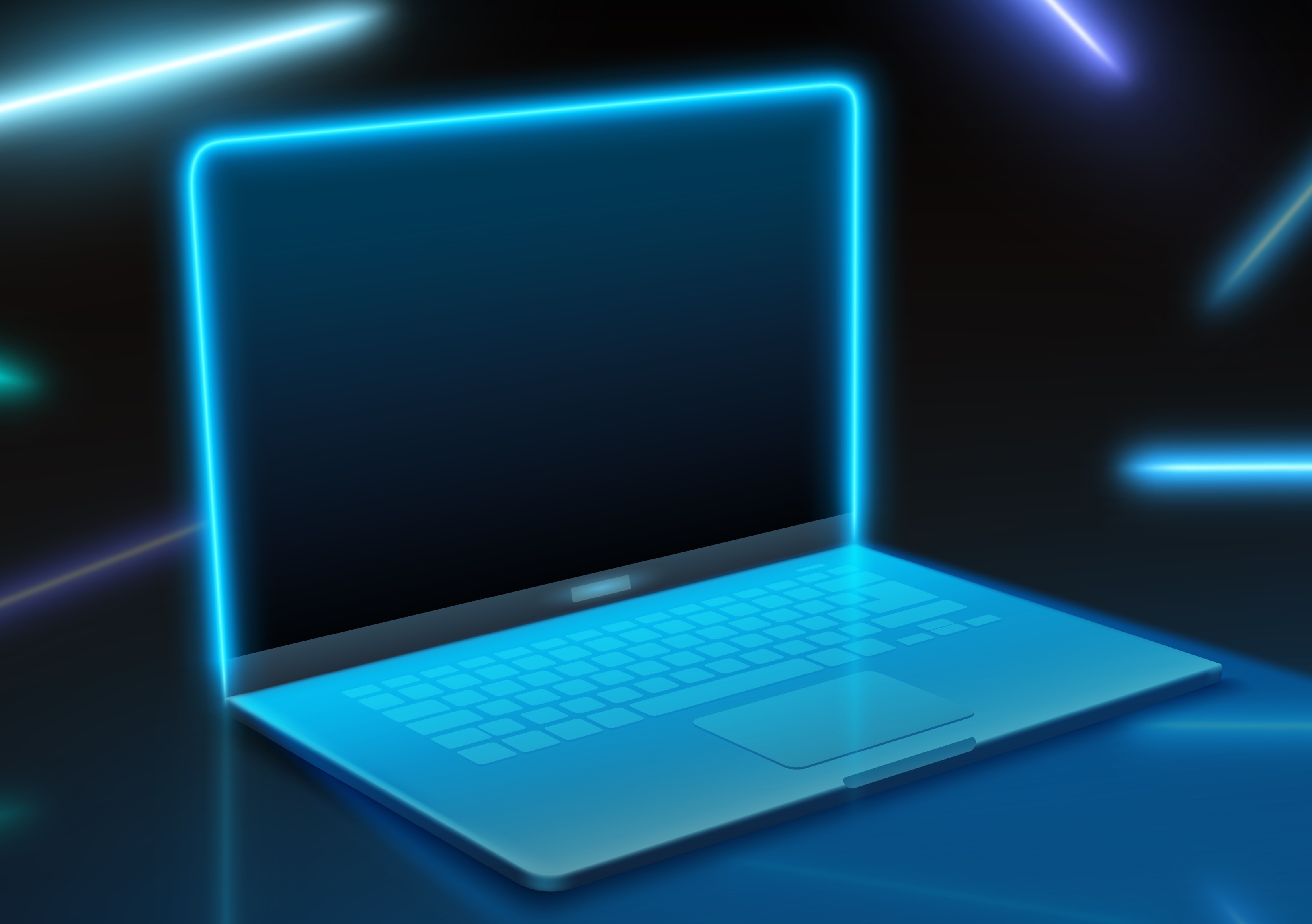 3d-neon-laptop-screen-digital-mockup-background