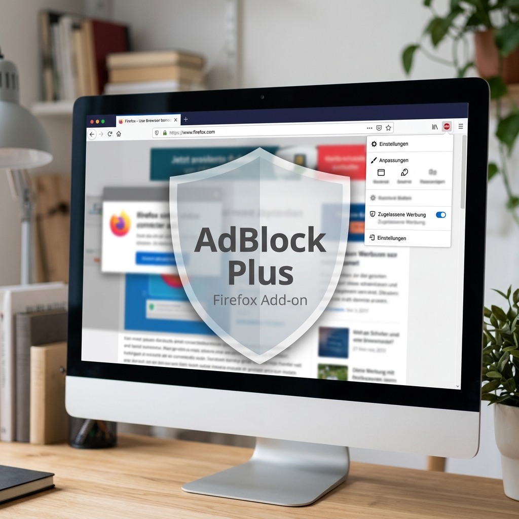 Bildschirmaufnahme des AdBlock Plus Add-ons im Firefox-Browser.