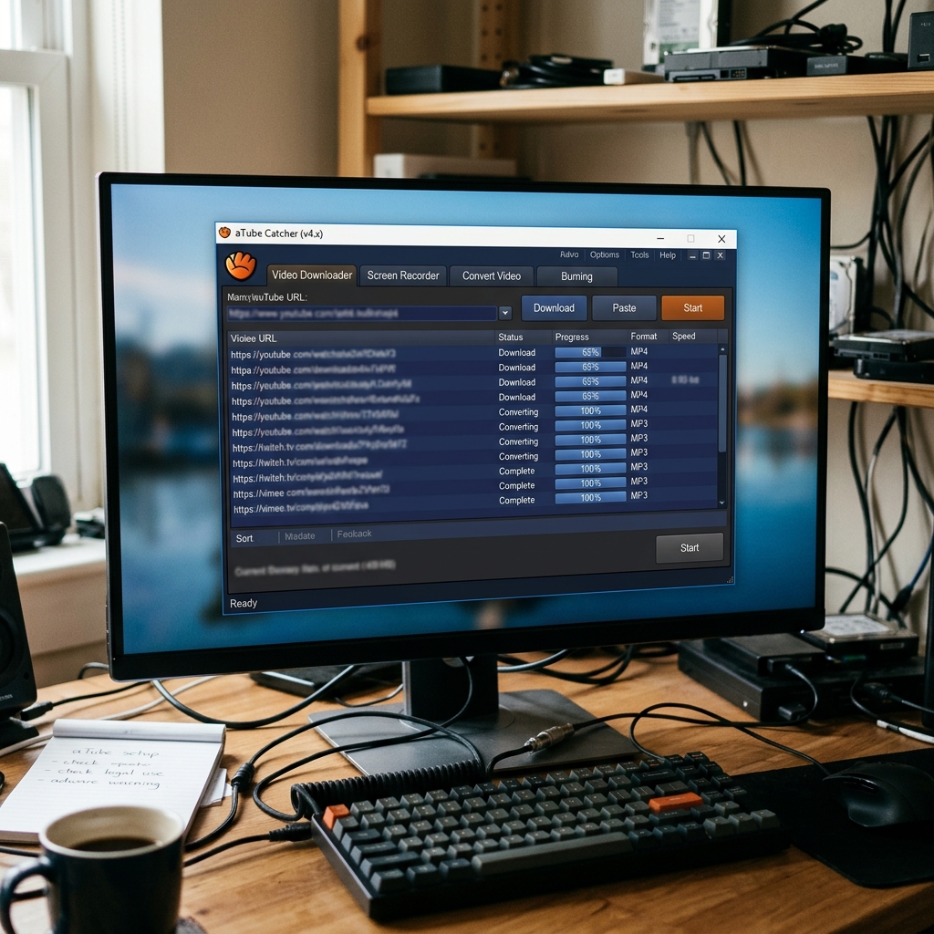 Screenshot of a video downloading software in action