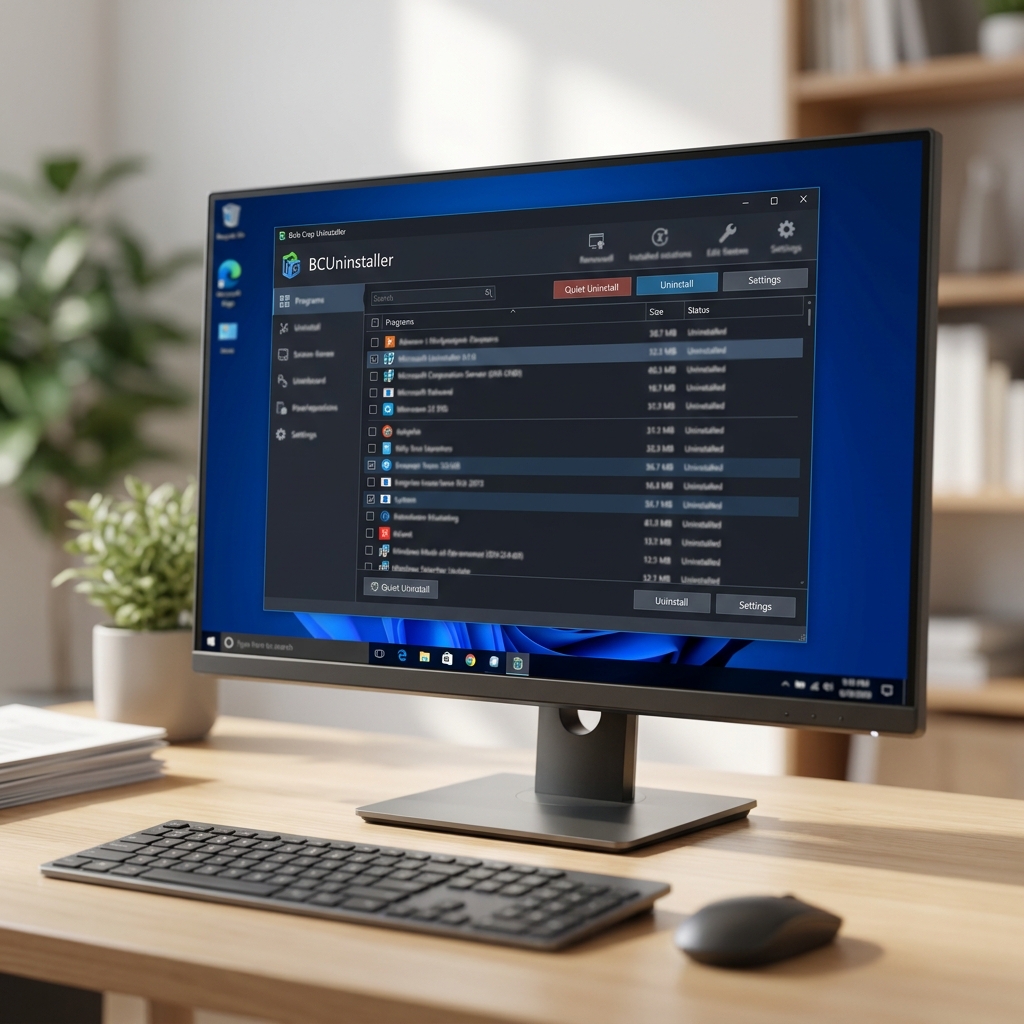 Bildschirm mit Programm zur Software-Deinstallation
