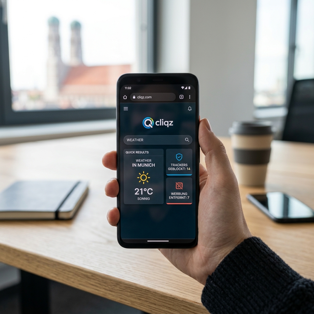 Smartphone zeigt Wetterinformationen für München