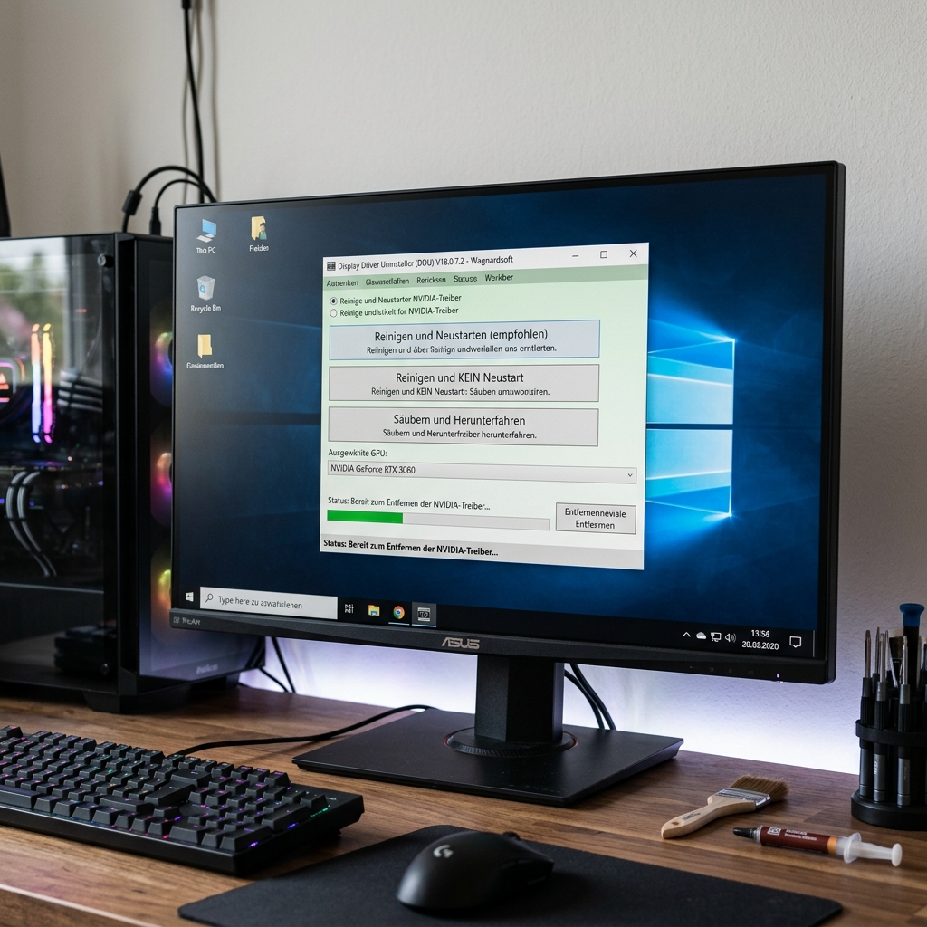 Monitorscreen showing NVIDIA driver software interface with options