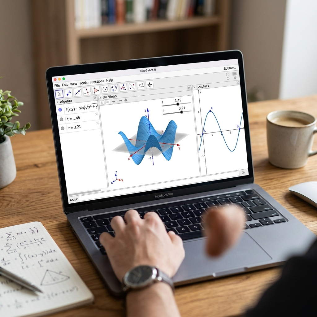 Grafik eines mathematischen Modells auf einem Laptop