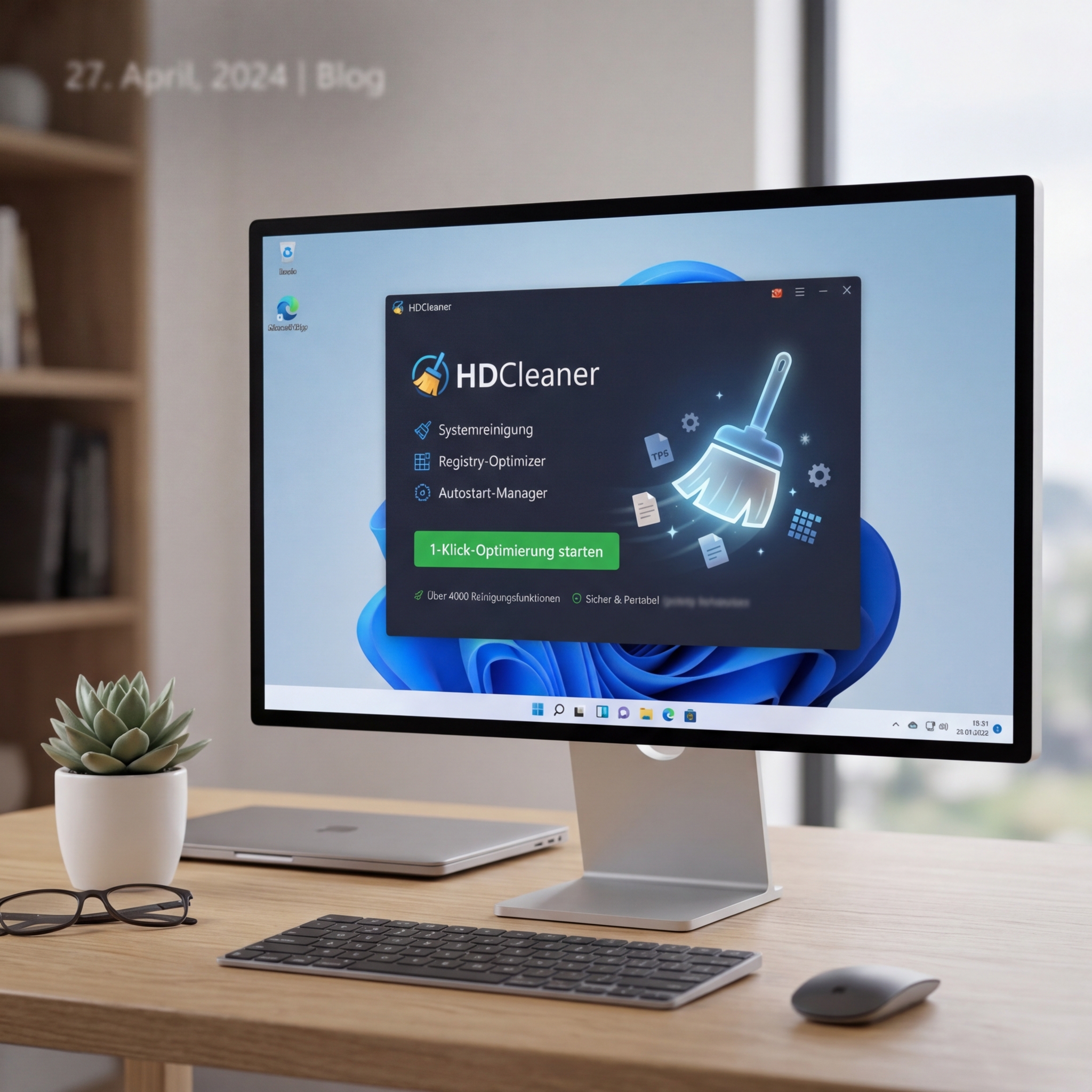 HDCleaner Programmoberfläche auf einem modernen Computerbildschirm