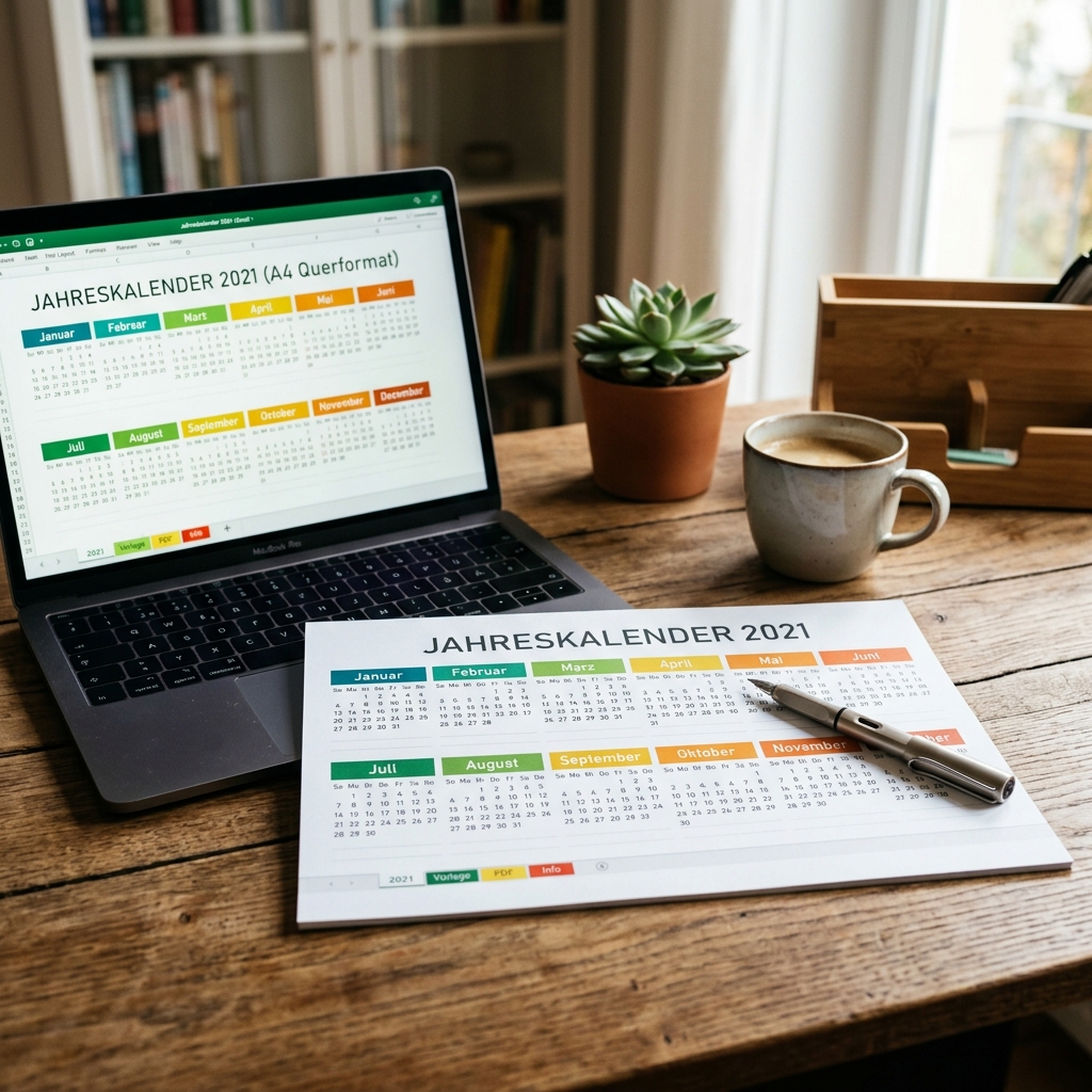 Jahreskalender 2021 zum Ausdrucken