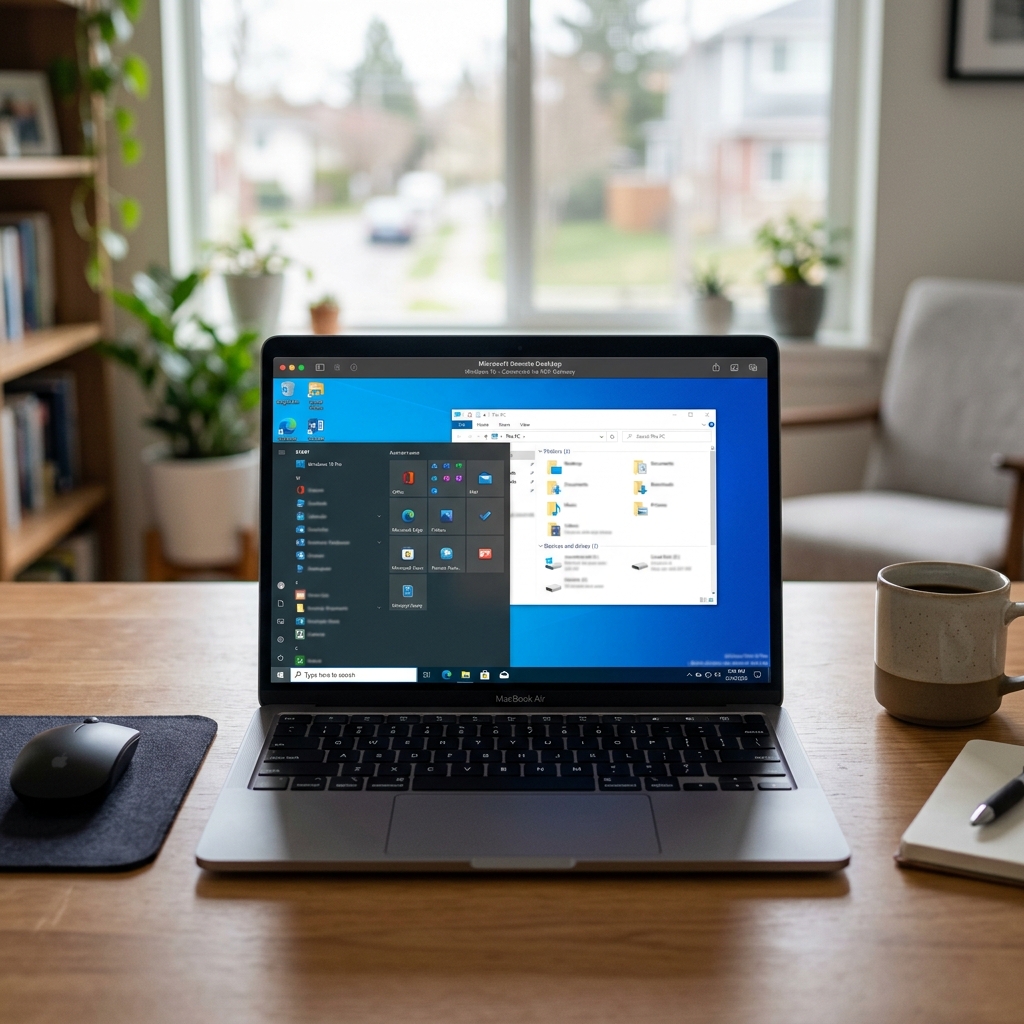 Laptop mit geöffneter Software in einem hellen Raum.