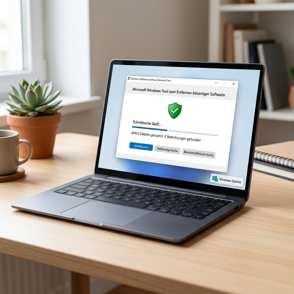 Screenshot des Microsoft Windows Software Removal Tools auf einem Laptop