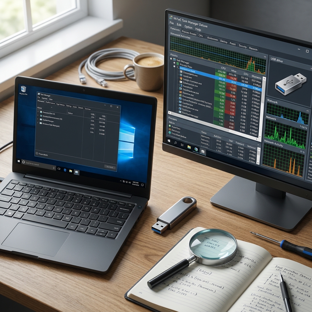 Nutzen erweiterter Funktionen des MiTeC Task Manager Deluxe im Vergleich zum Windows Task-Manager