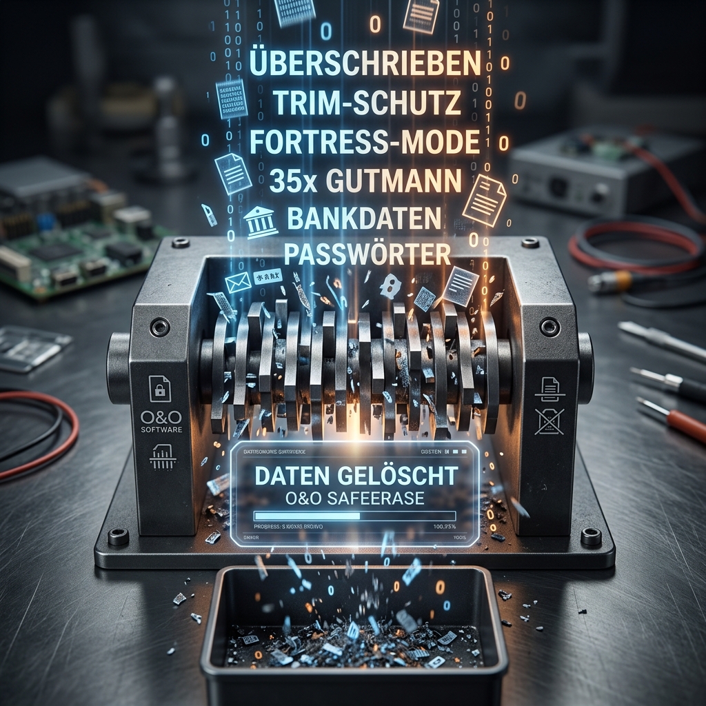 Datenzerstörungsgerät zeigt holographische Daten für Sicherheitslösungen an.