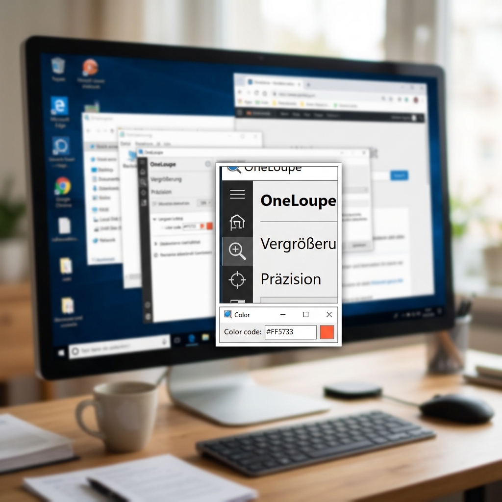 Computerbildschirm mit OneLoupe Software und offener Benutzeroberfläche