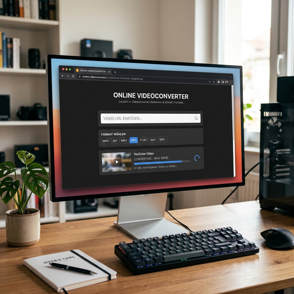 Screenshot eines Online Videokonverters auf einem Computerbildschirm