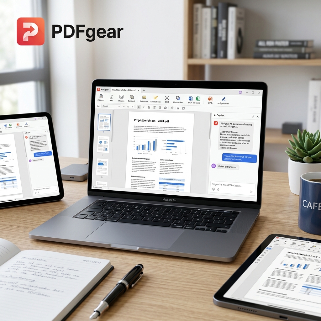 Bild eines Laptops und Tablets mit PDF-Anwendungen