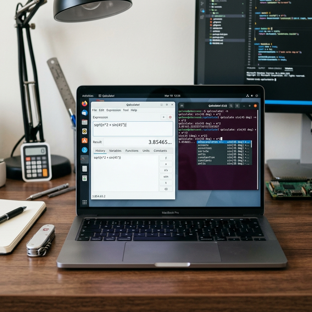 Laptop zeigt mathematische Berechnungen und Ergebnisse an