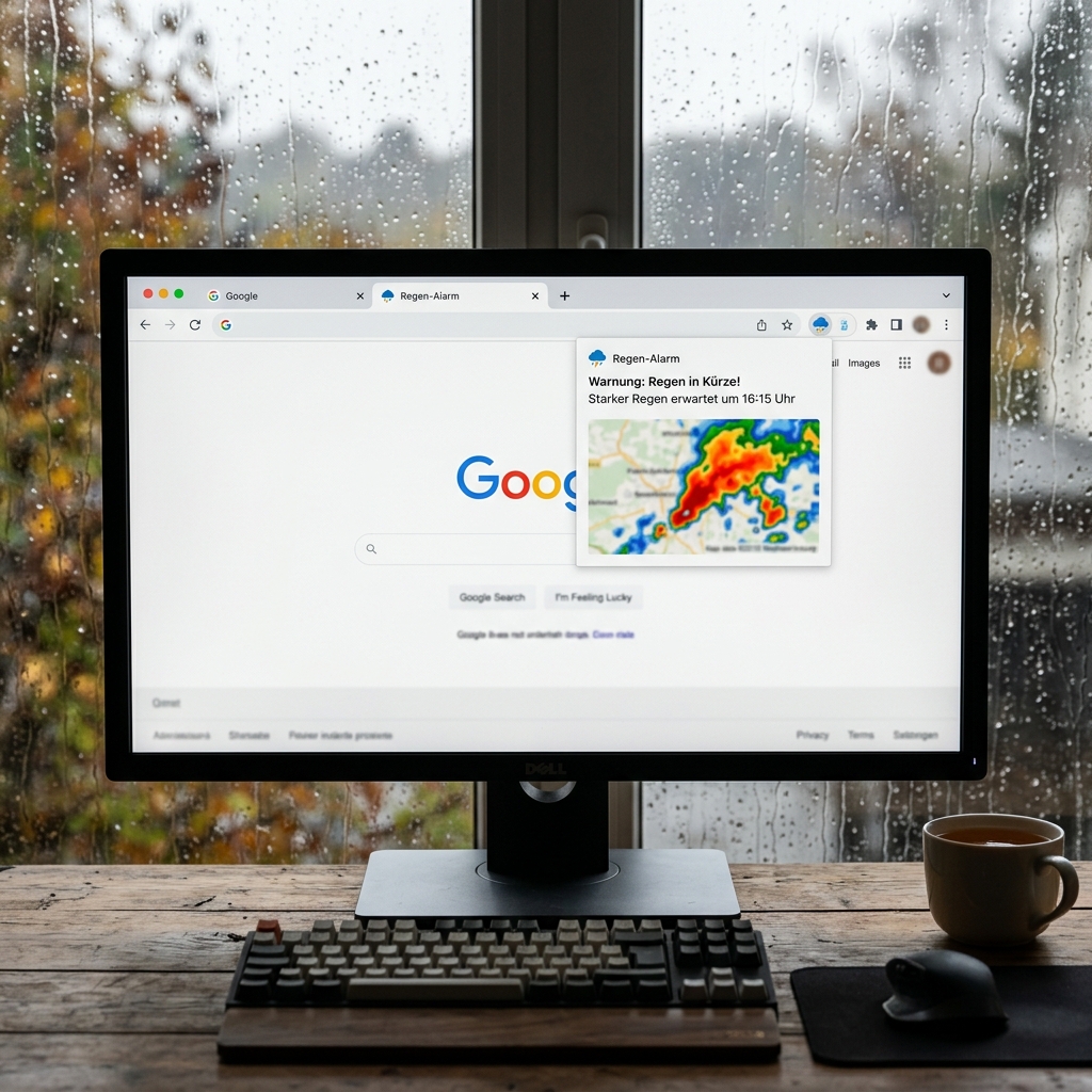 Regen-Alarm Erweiterung für Google Chrome