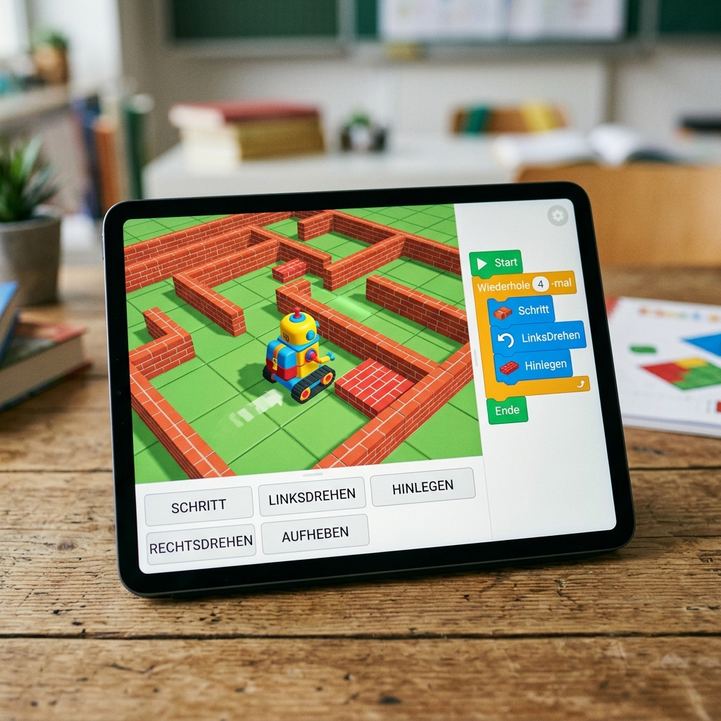 Interaktive Programmierung mit Robotern auf einem Tablet