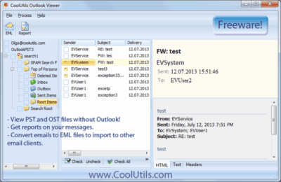 Coolutils Outlook Viewer