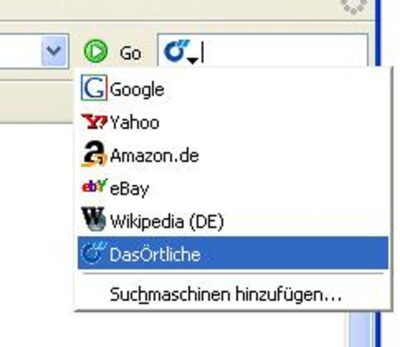 Dasortliche Suchleiste für Firefox