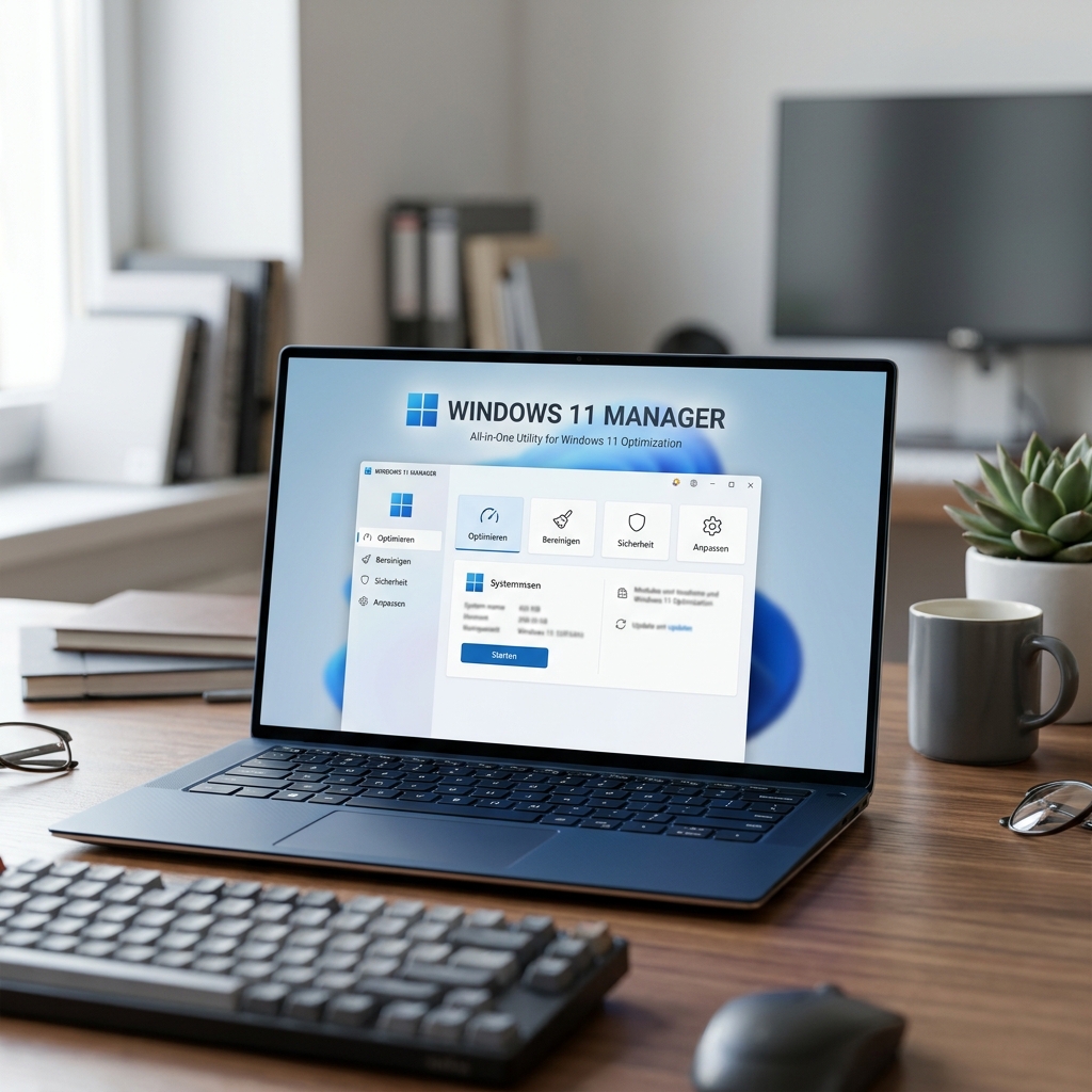 Fenster mit Windows 11 Manager auf einem Laptop Bildschirm