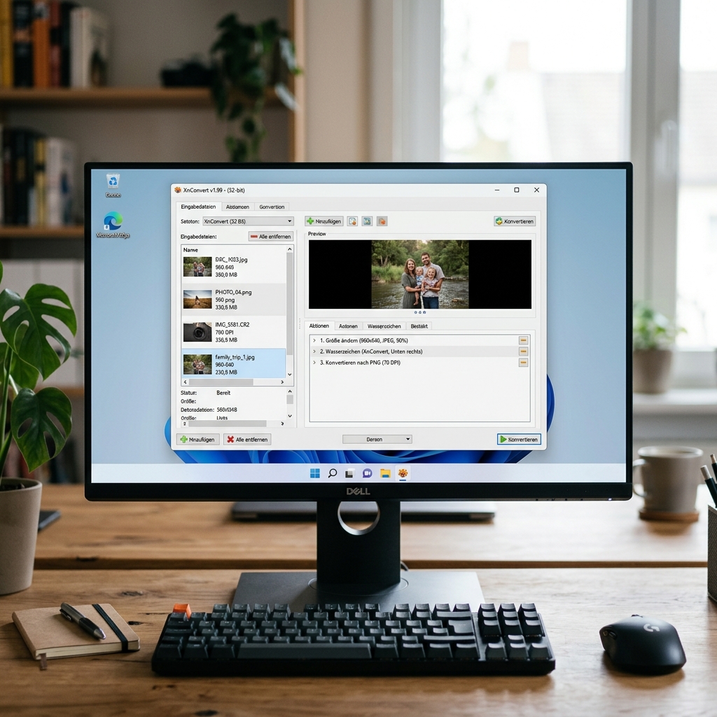 Computerbildschirm zeigt Programm zur Bildbearbeitung